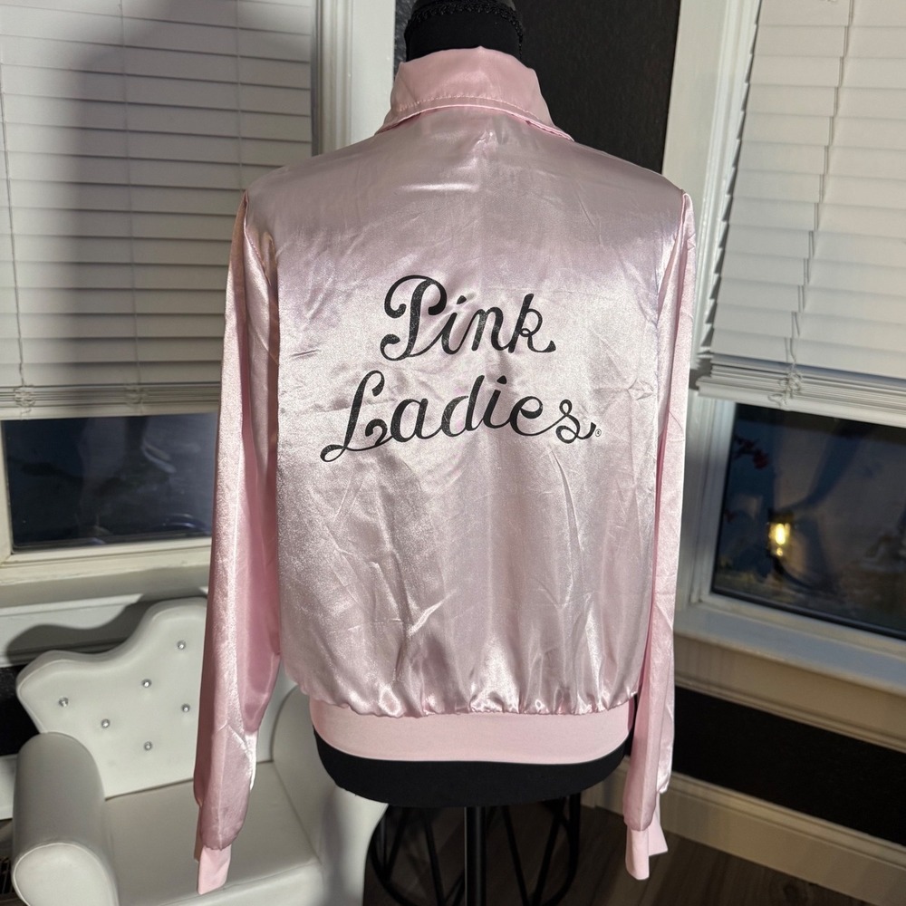 Grease Pink Ladies Satin Bomber Jacket Womens Small Paramount Pictures 2017 Pink